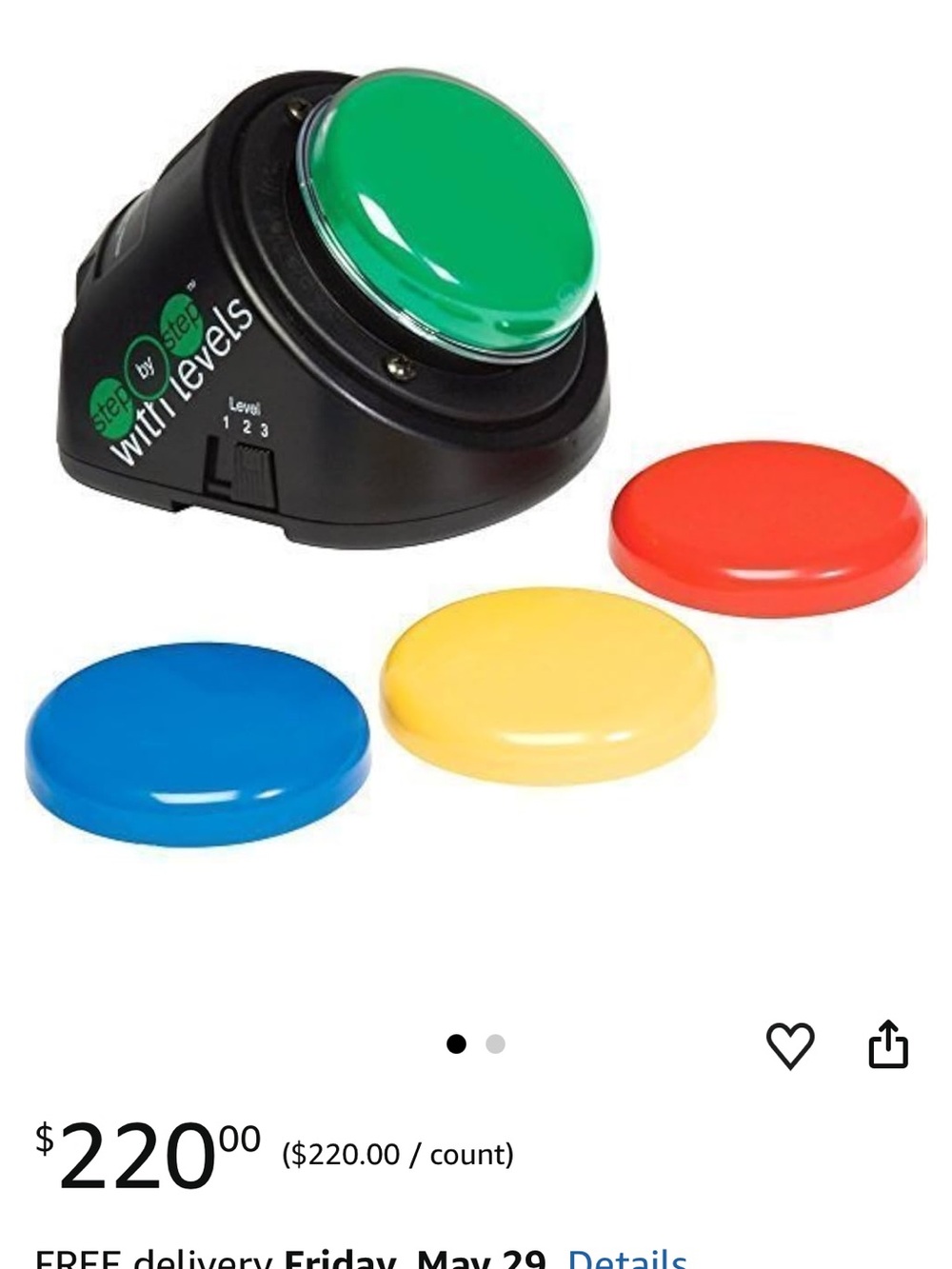 Adaptive Big Button Switch with 4 Color Interchangeable Caps - Green
